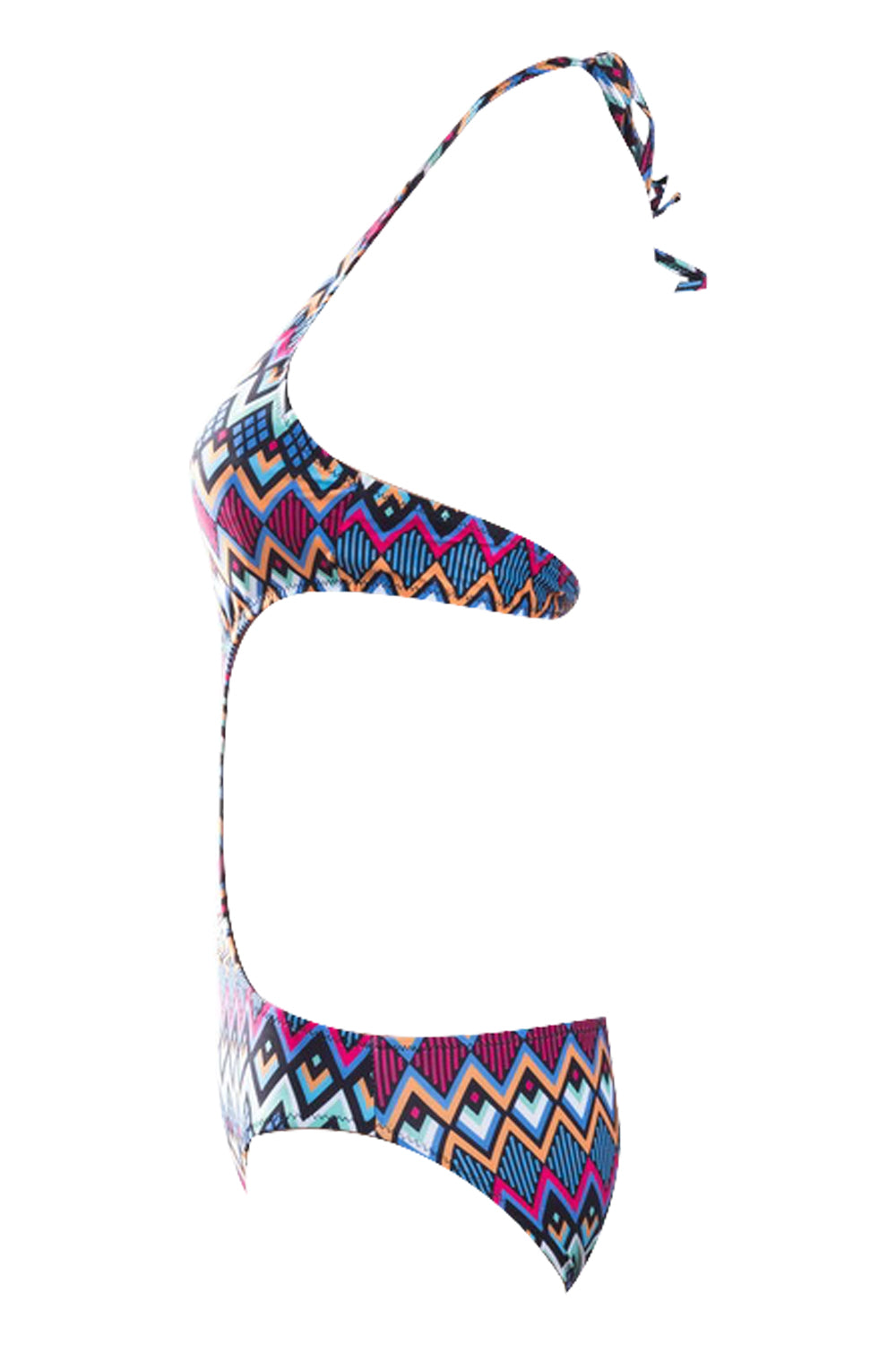 Iyasson Bohemia Print Hollow out Design One-piece swimsuit