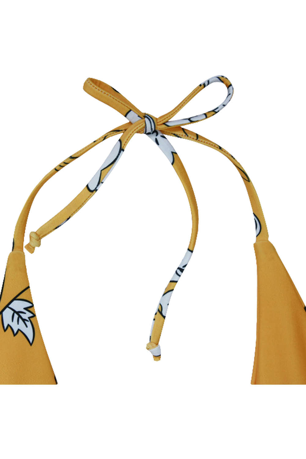 Iyasson Sweet Floral Printing Deep V-neck Halter One-piece Swimsuit