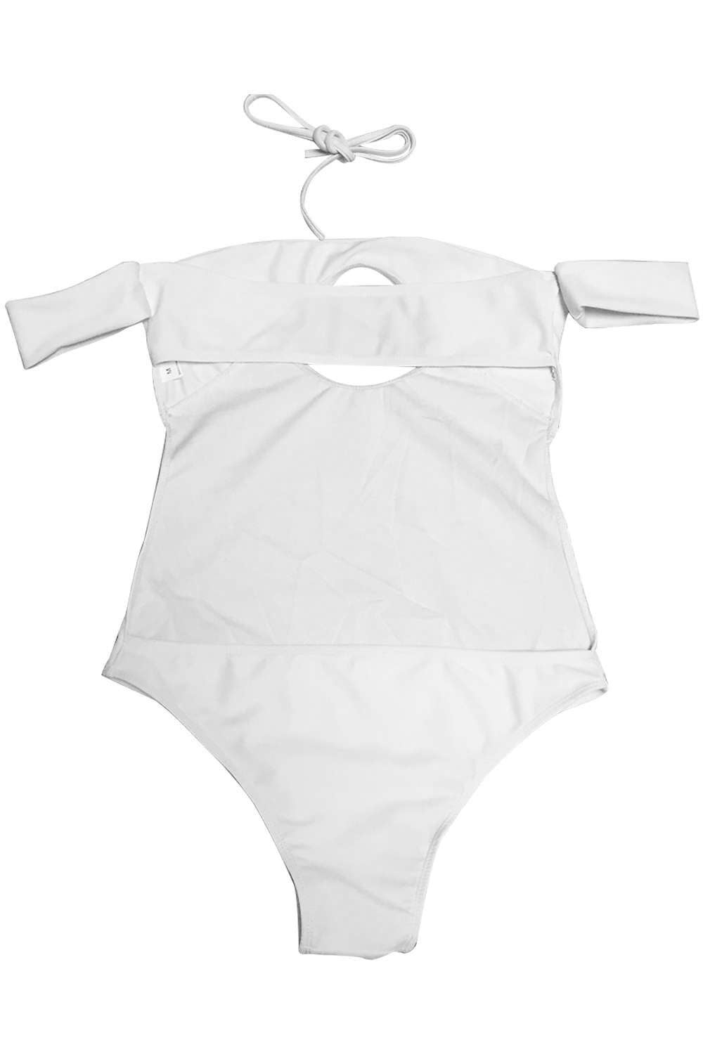 Iyasson Front Hollow Design Halter One-piece Swimsuit