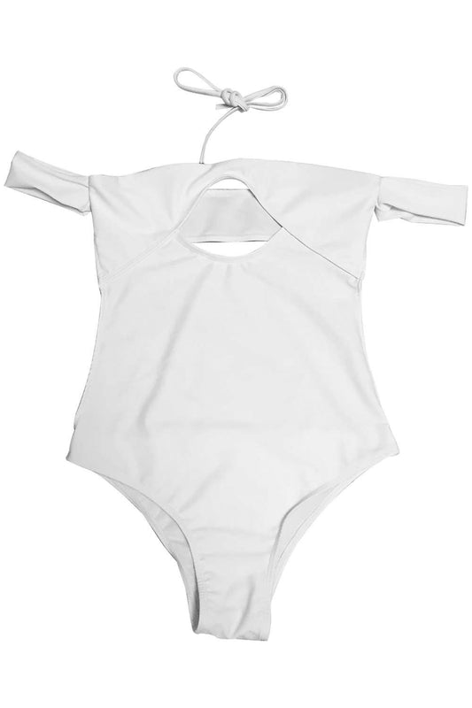 Iyasson Front Hollow Design Halter One-piece Swimsuit