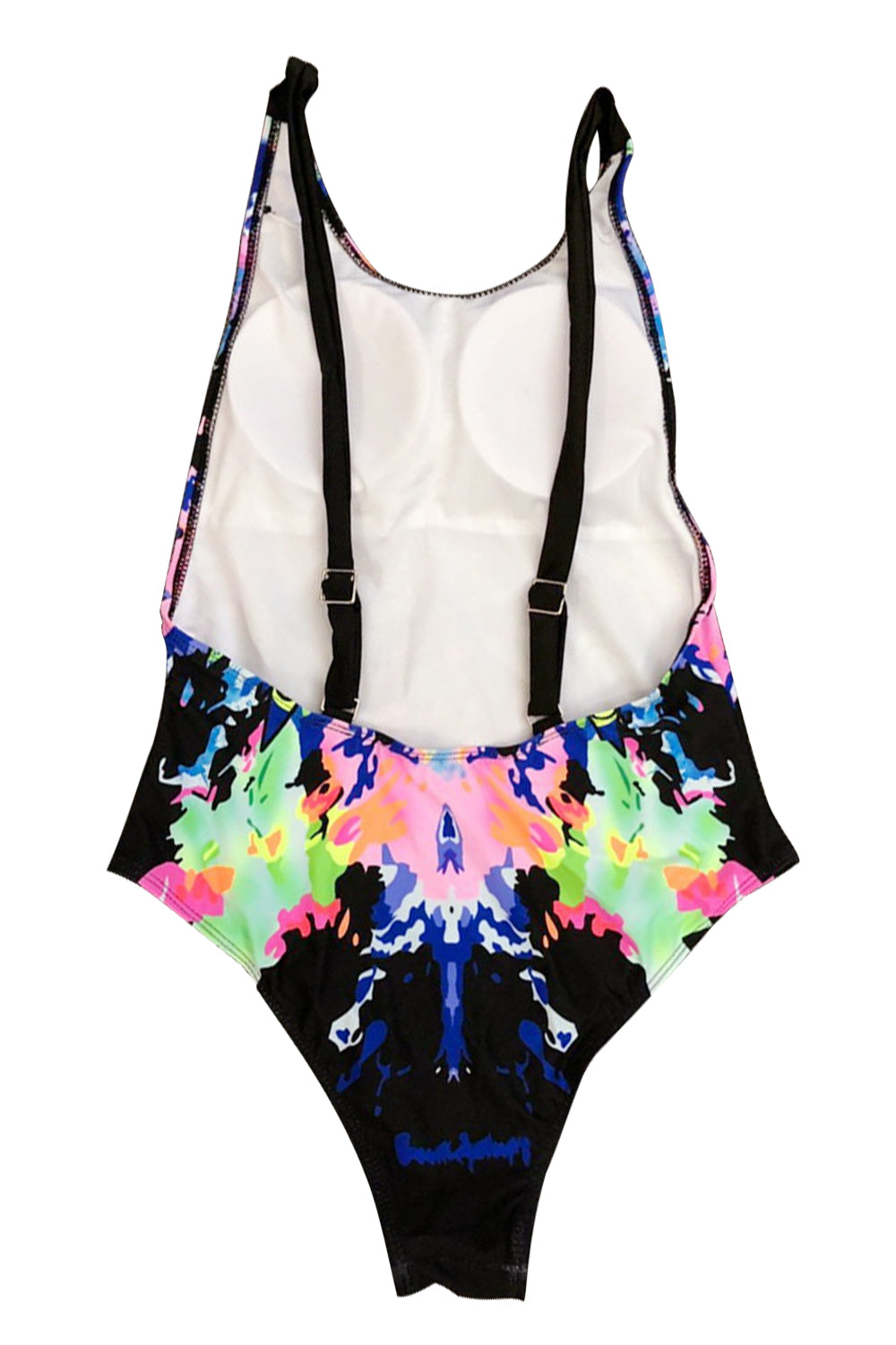 Iyasson Dazzling Doodle Print Backless One-piece Swimsuit