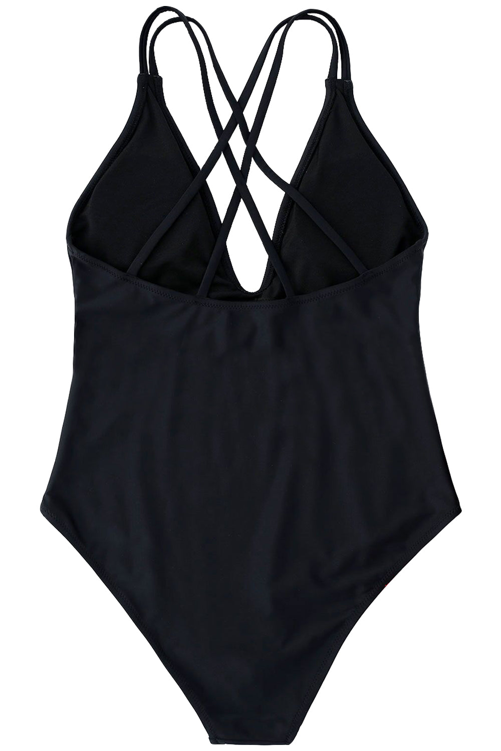 Iyasson White Daisy Embroidery With Deep V-neck One-piece Swimsuit