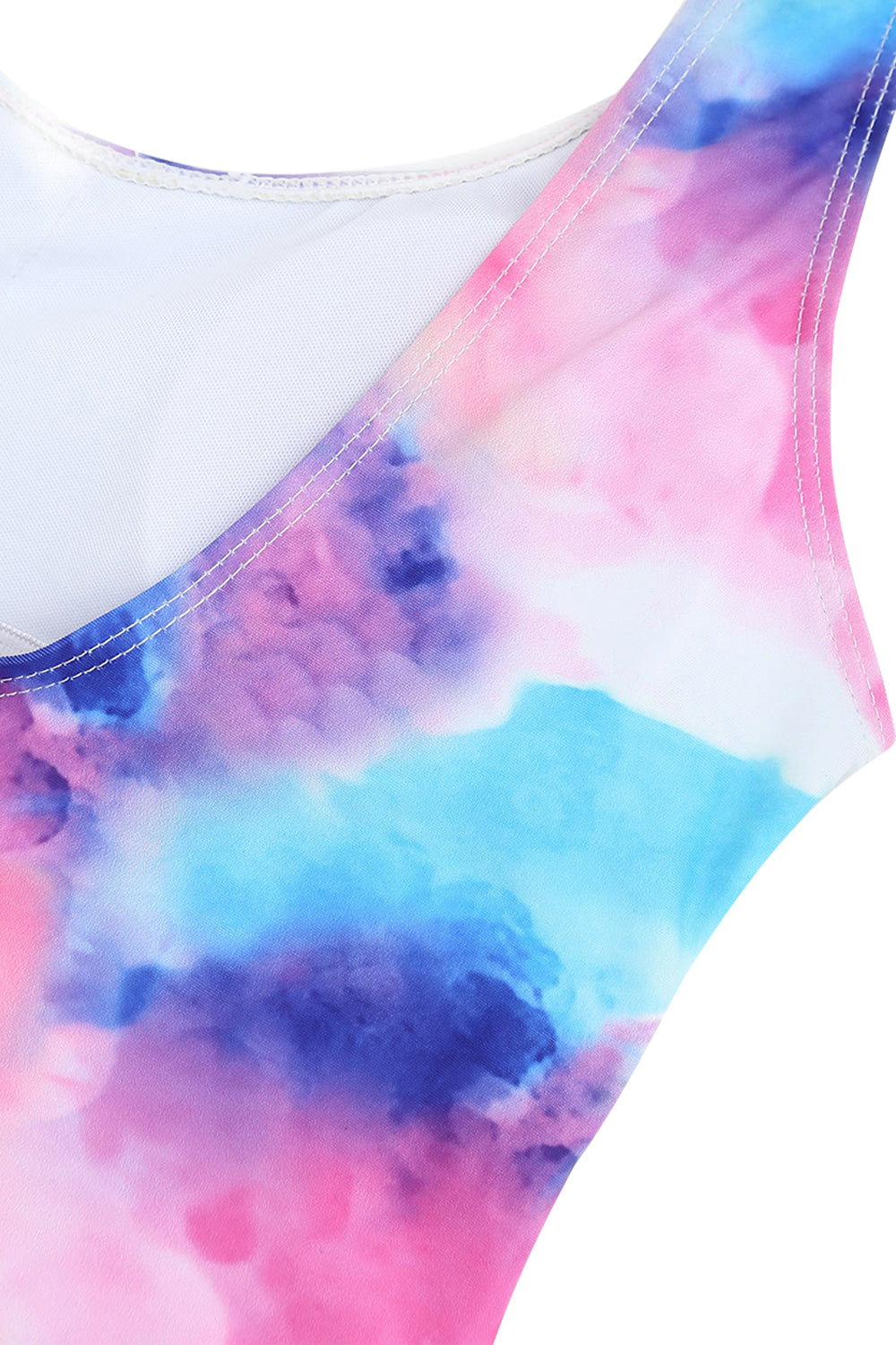 Iyasson Colorful Tie-dyed With Low Back One-piece Swimsuit