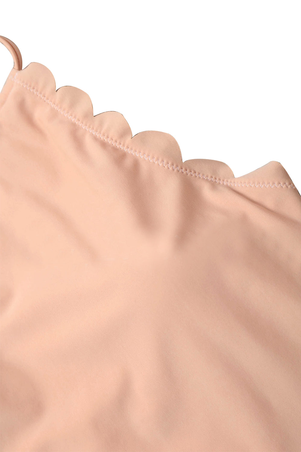 Iyasson Orange Wave hem Halter Bikini Sets