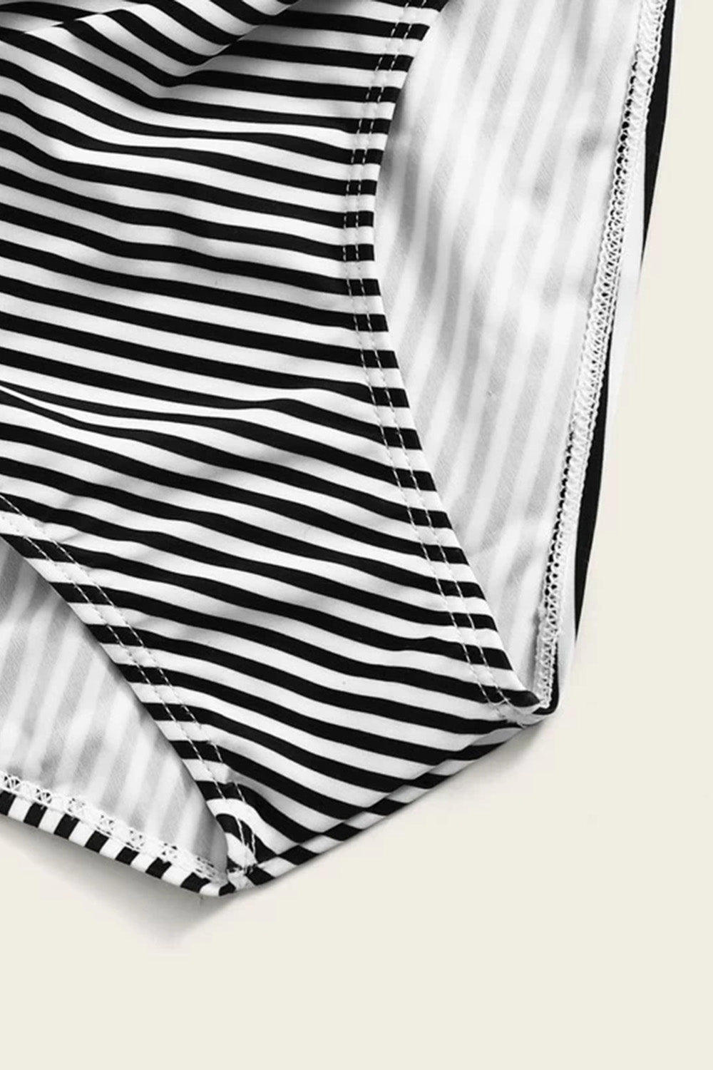 Striped Push Up High Waist Bikini Swimsuit