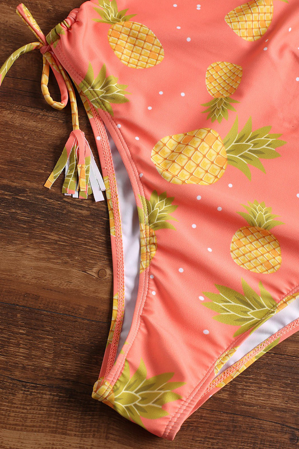 Pineapple Halter High Leg One-piece Swimsuit