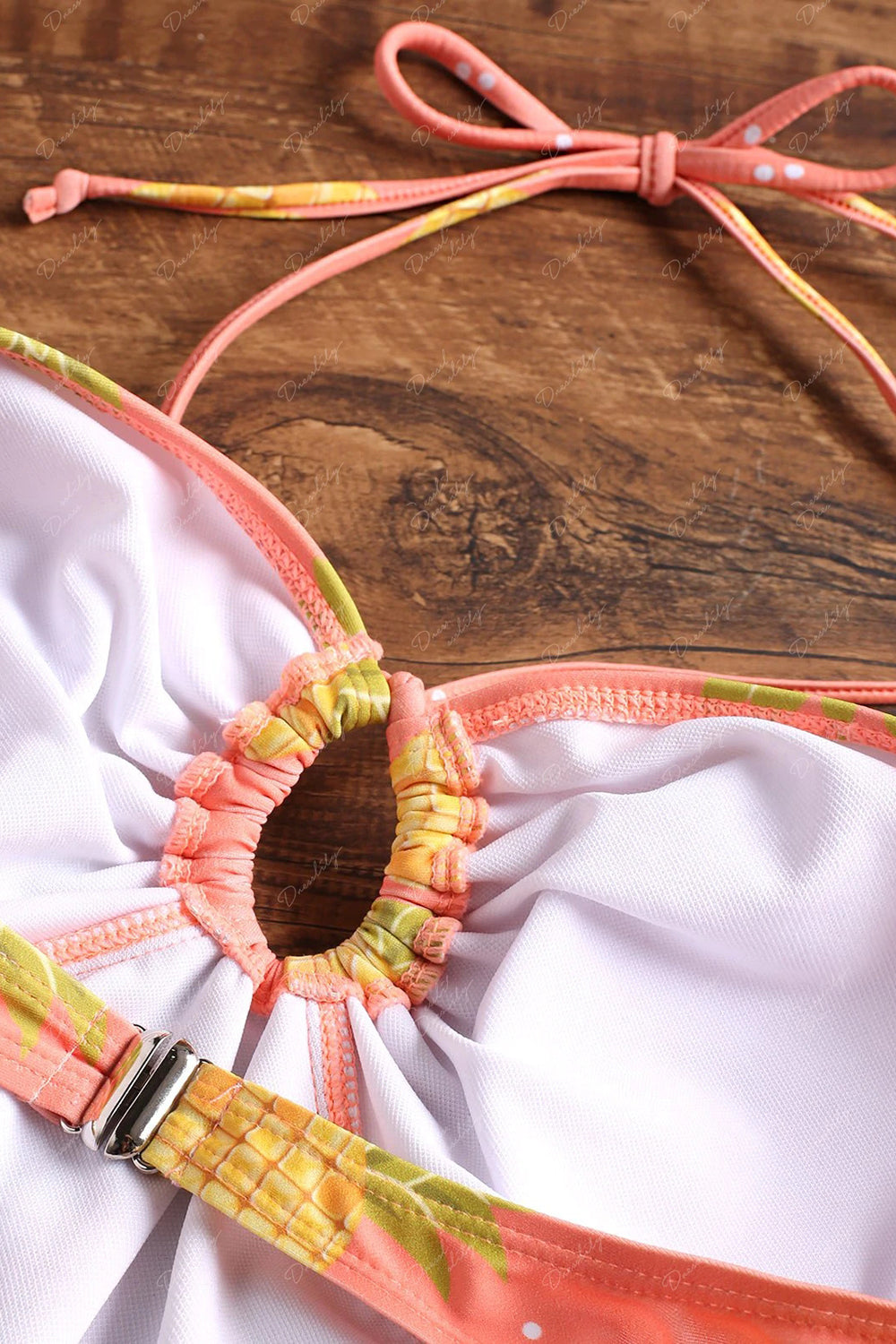 Pineapple Halter High Leg One-piece Swimsuit