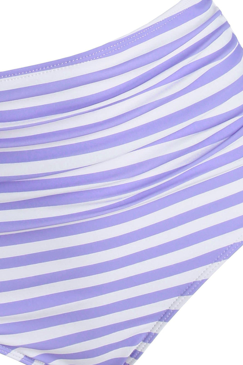 Floral Striped Ruched Crisscross Tankini Swimwear