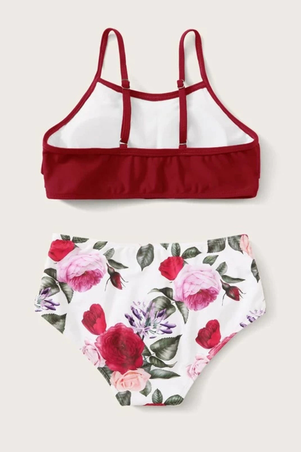 Girls Floral Tiered Layer Bikini Set