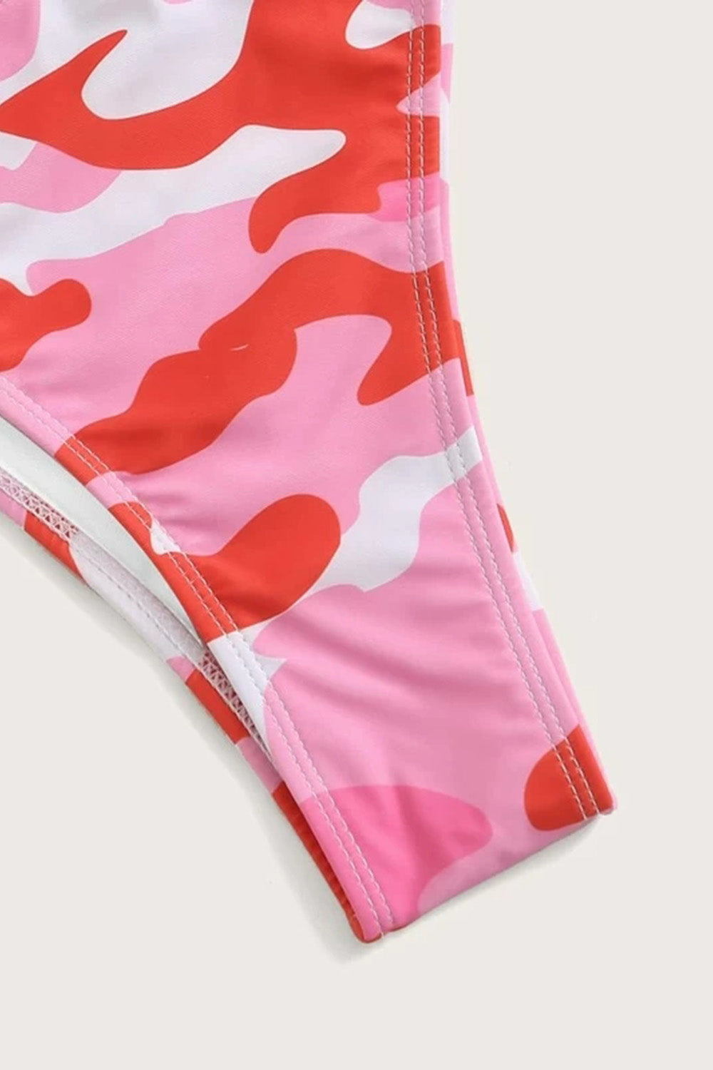 Camo Triangle Tie Side Bikini Swimsuit