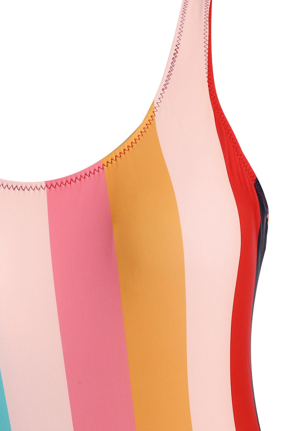 Striped Scoop Back Tank One-piece Swimsuit