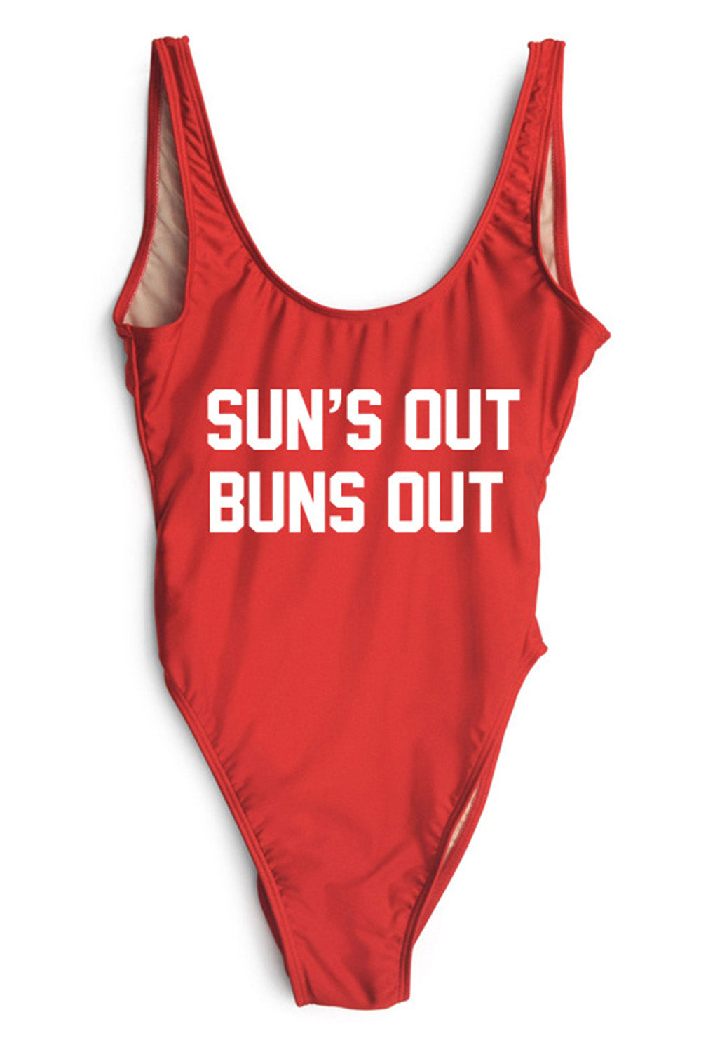 SUNS OUT BUNS OUT - SLOGAN ONE PIECE SWIMSUIT