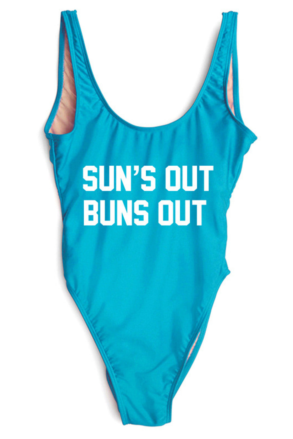 SUNS OUT BUNS OUT - SLOGAN ONE PIECE SWIMSUIT
