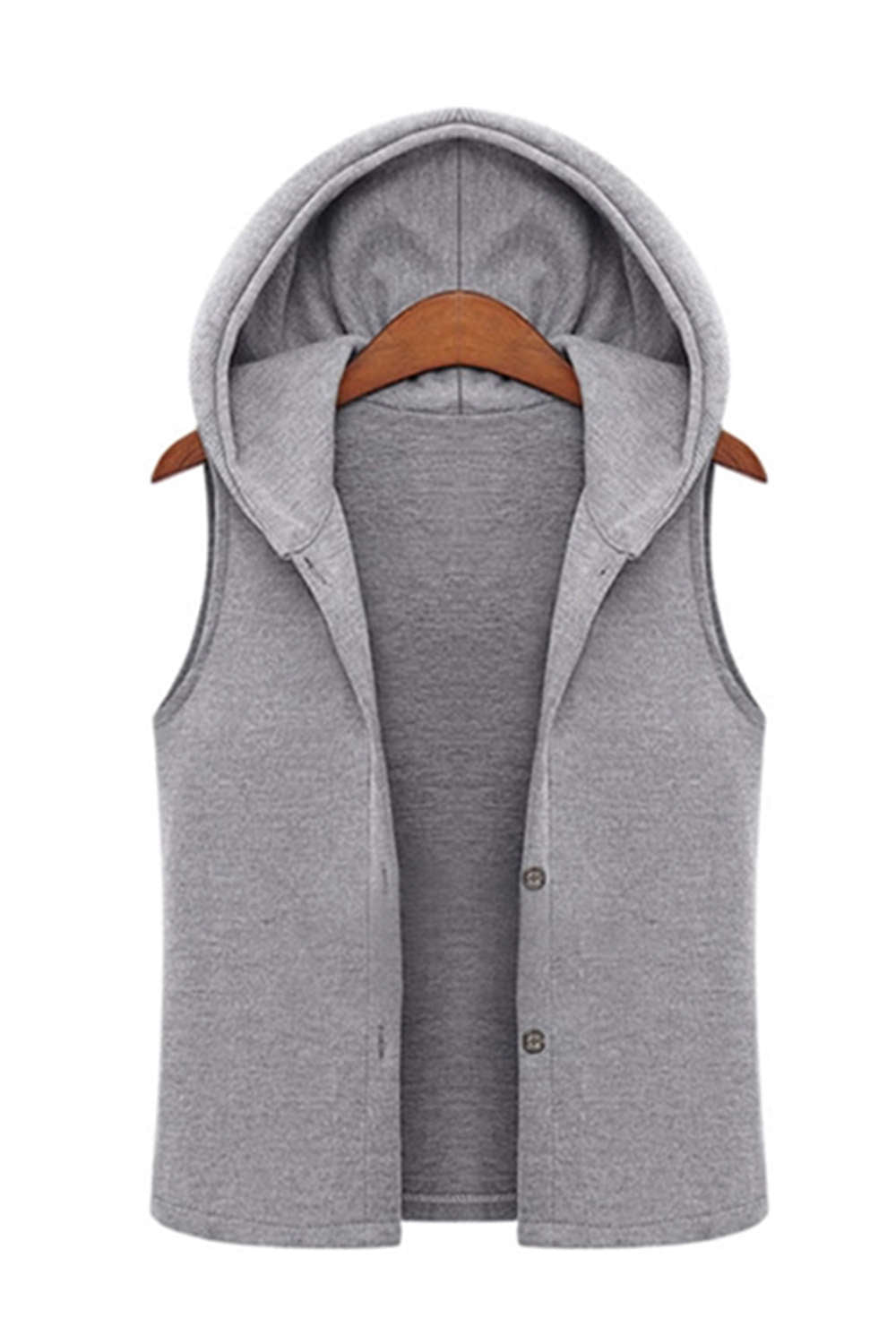 Iyasson Women's Two-piece Blue Denim Coat with Hoodie Vest