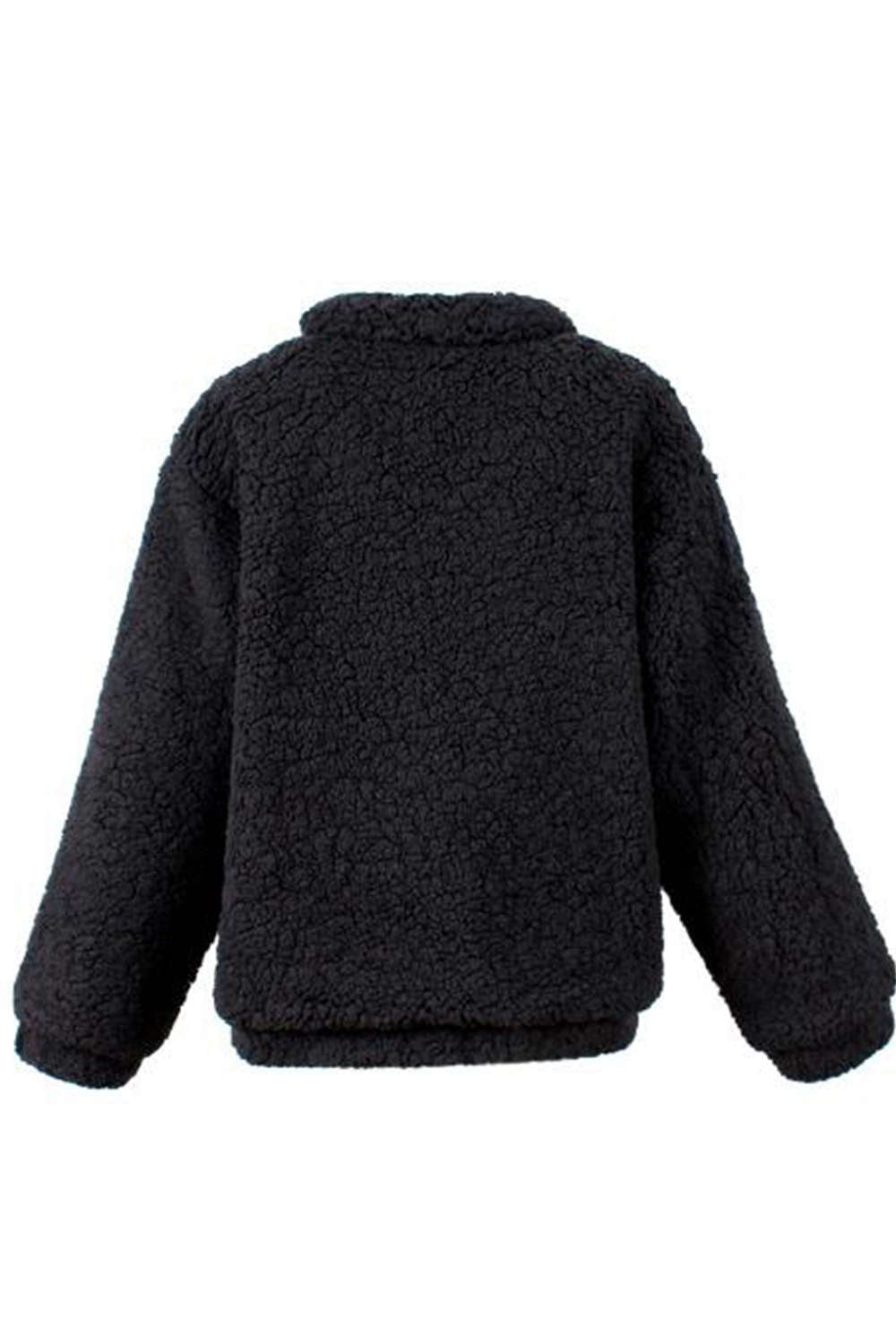 Iyasson Faux Fur Zipper Shaggy Jacket