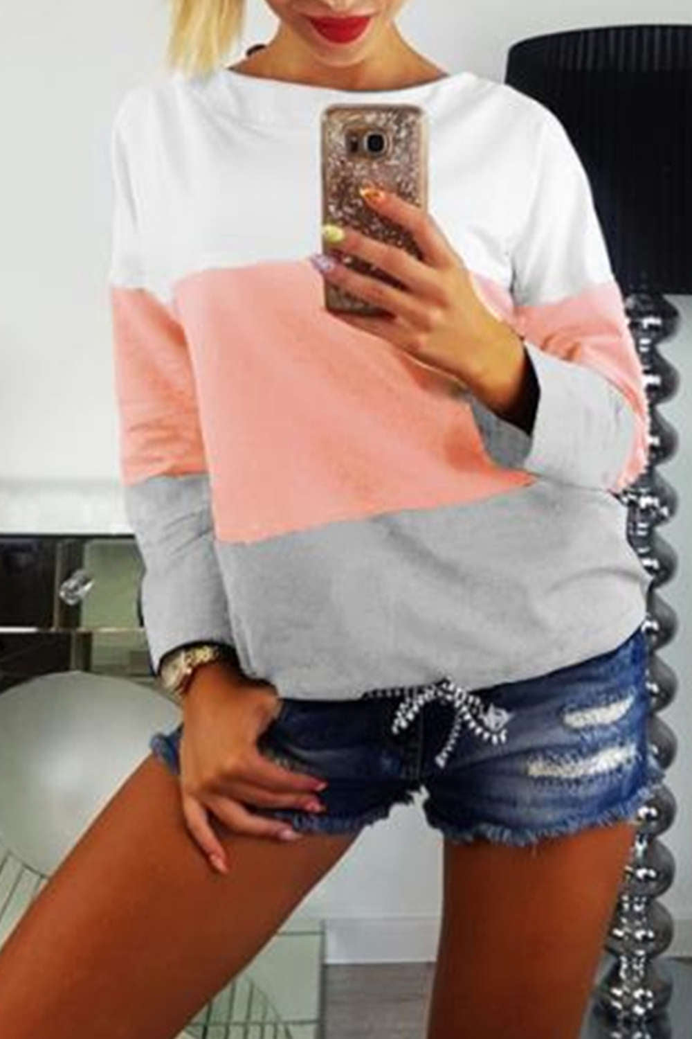 Iyasson Women's Color Block Sweatshirt