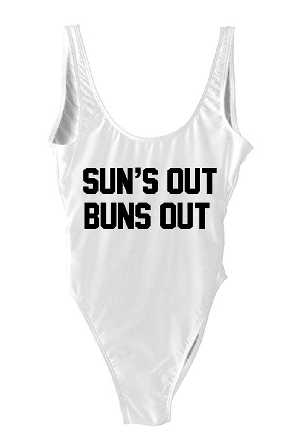 SUNS OUT BUNS OUT - SLOGAN ONE PIECE SWIMSUIT