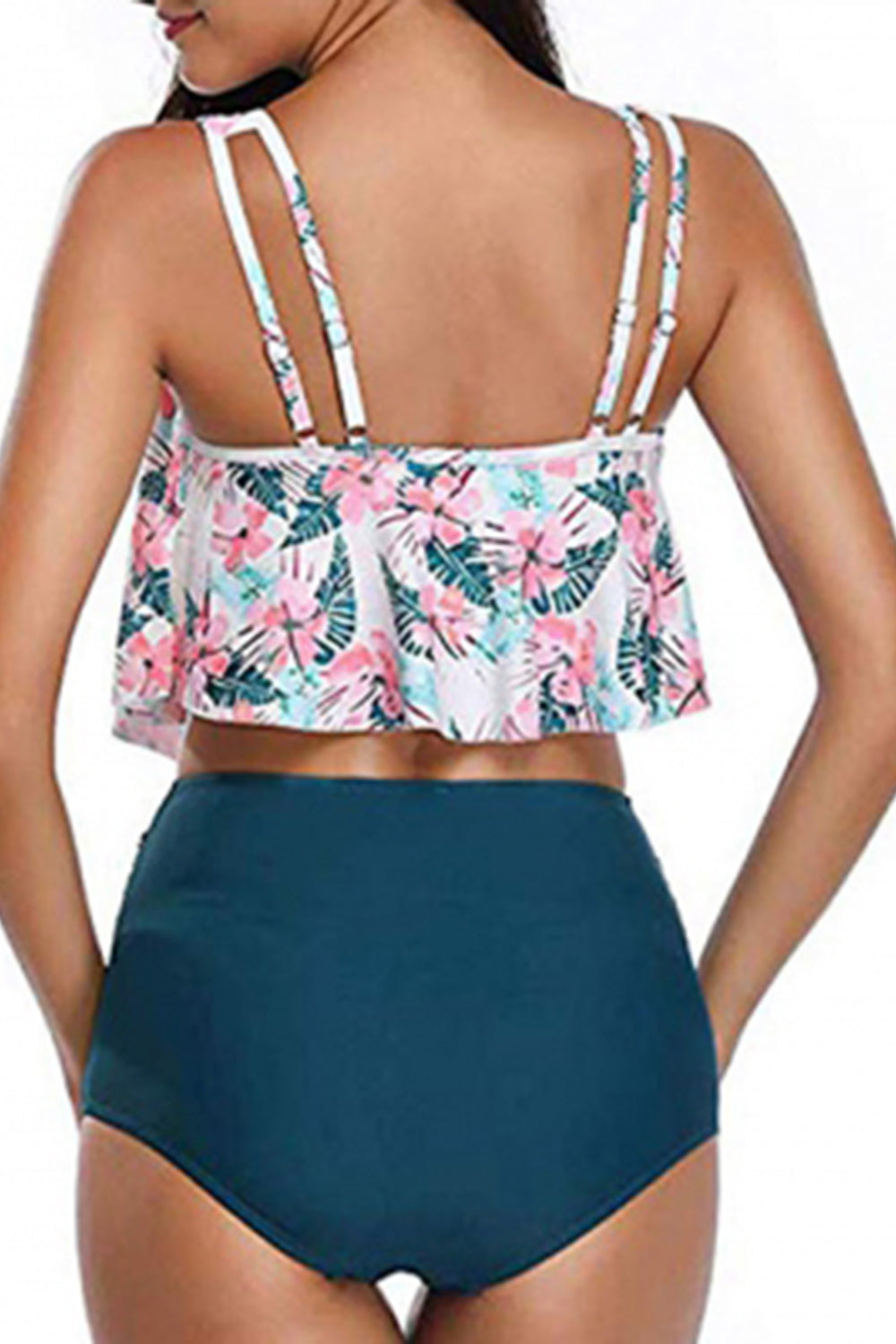 Floral Print Ruched Tankini Set