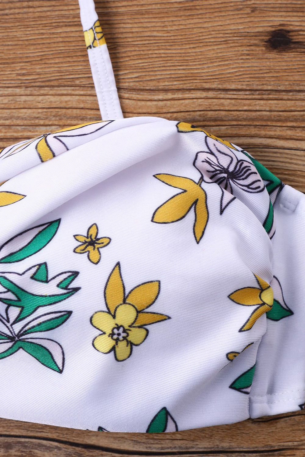 Twist Front Floral Print Halter Bikini Set