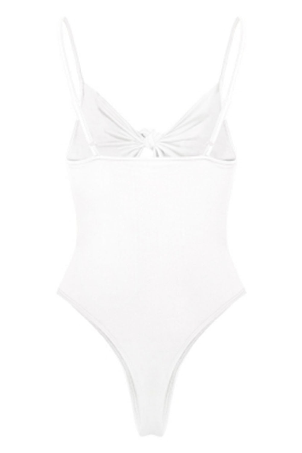 Spaghetti Strap Backless Padded Cut Out Tied Women Swimsuit