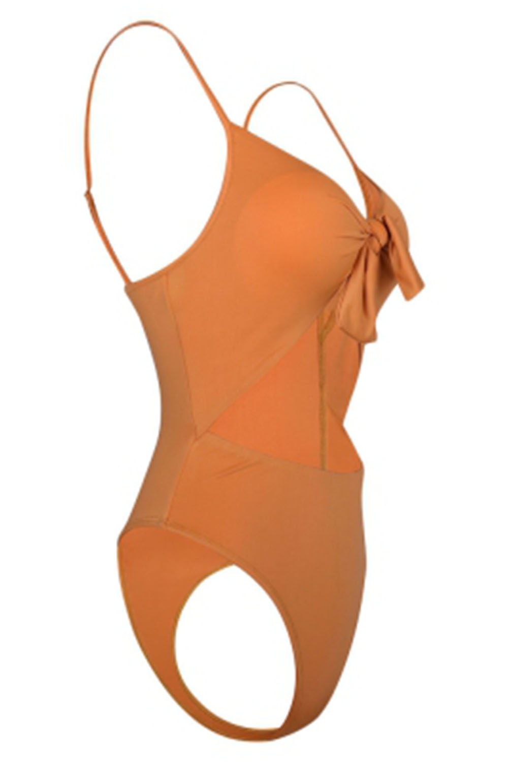 Spaghetti Strap Backless Padded Cut Out Tied Women Swimsuit