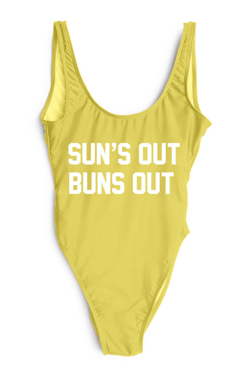 SUNS OUT BUNS OUT - SLOGAN ONE PIECE SWIMSUIT