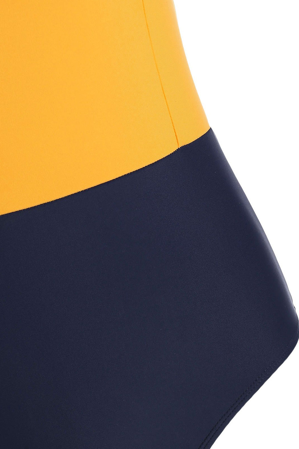 Keyhole Crisscross Two Tone One-piece Swimsuit