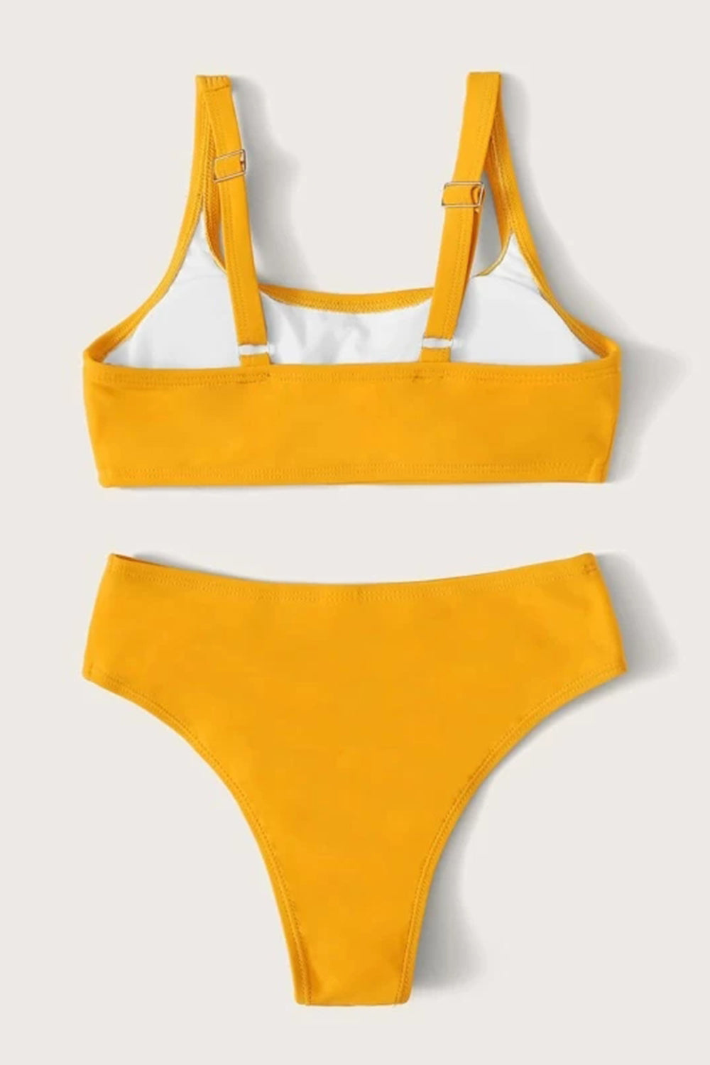 Girls Plain Adjustable Strap Bikini Set