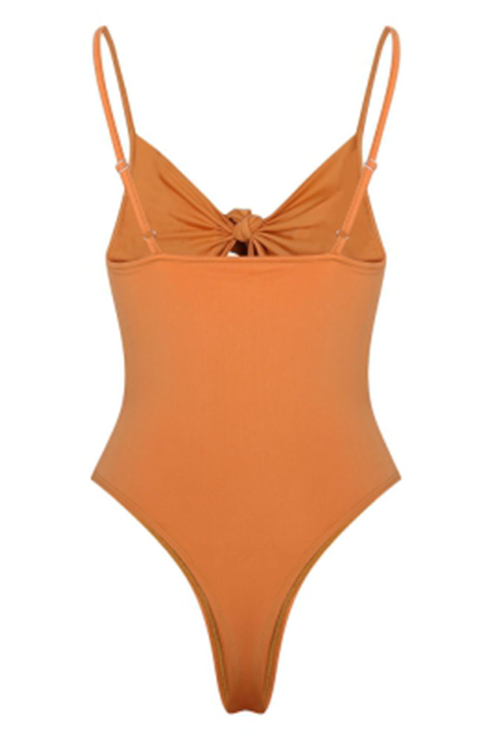 Spaghetti Strap Backless Padded Cut Out Tied Women Swimsuit