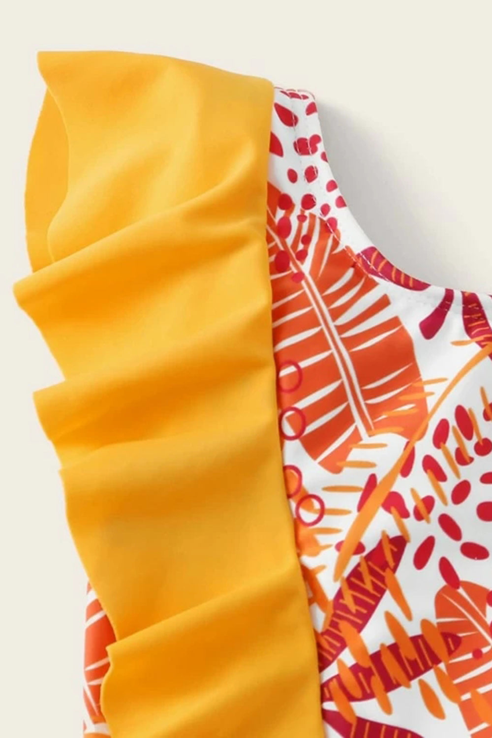 Toddler Girls Tropical Ruffle One Piece Swimsuit