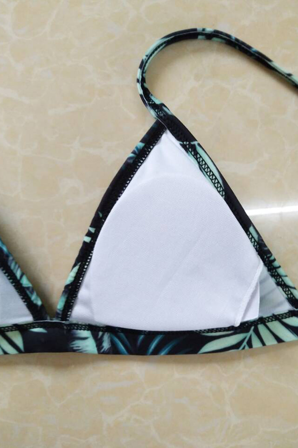 Iyasson leaves printing Triangle Bikini Set