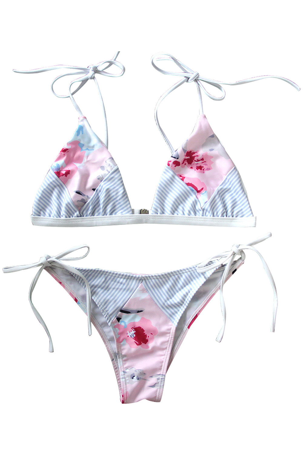 Iyasson Print and stripe design Bikini Set