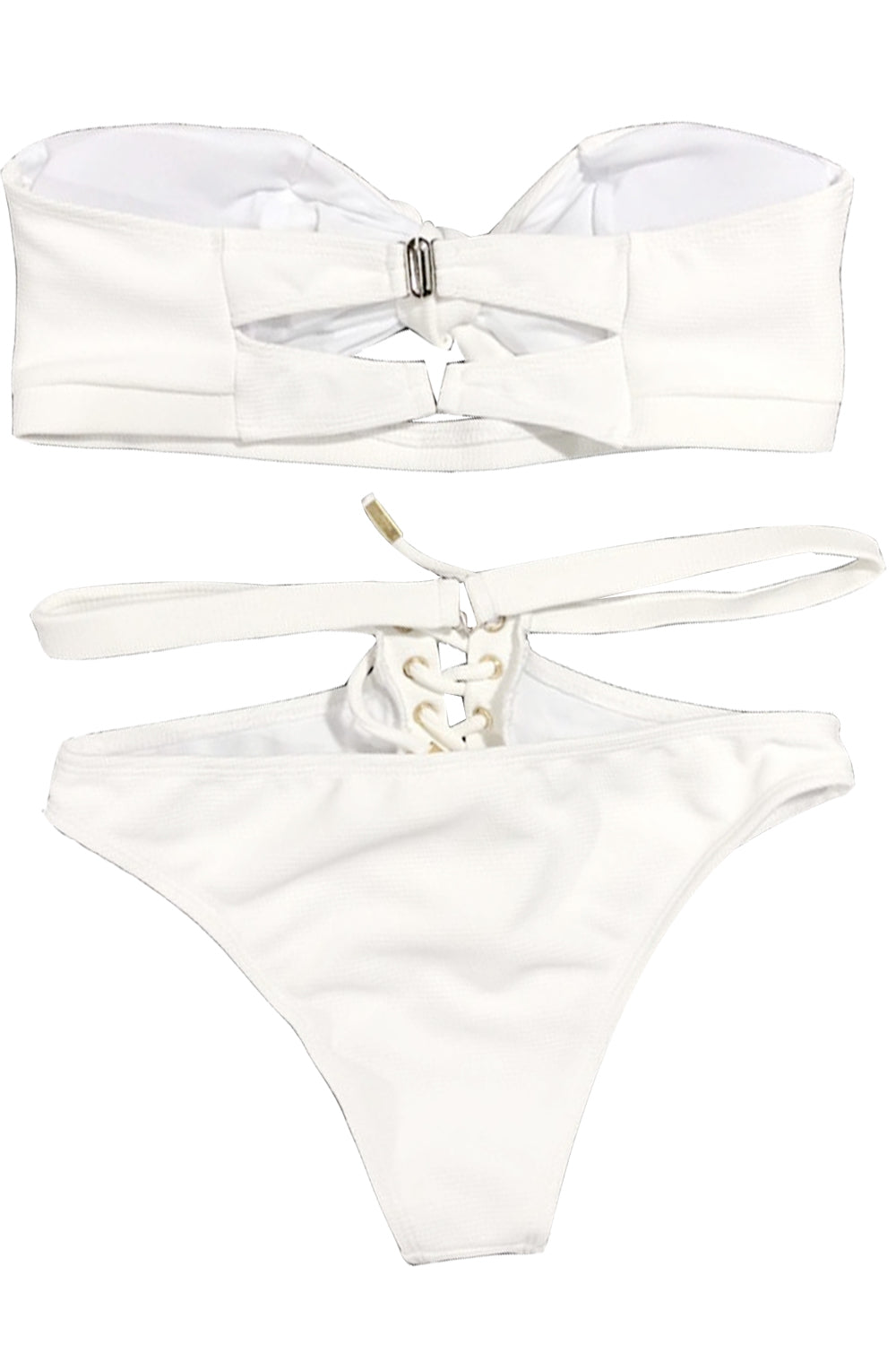 Iyasson White Strapless Bikini Set