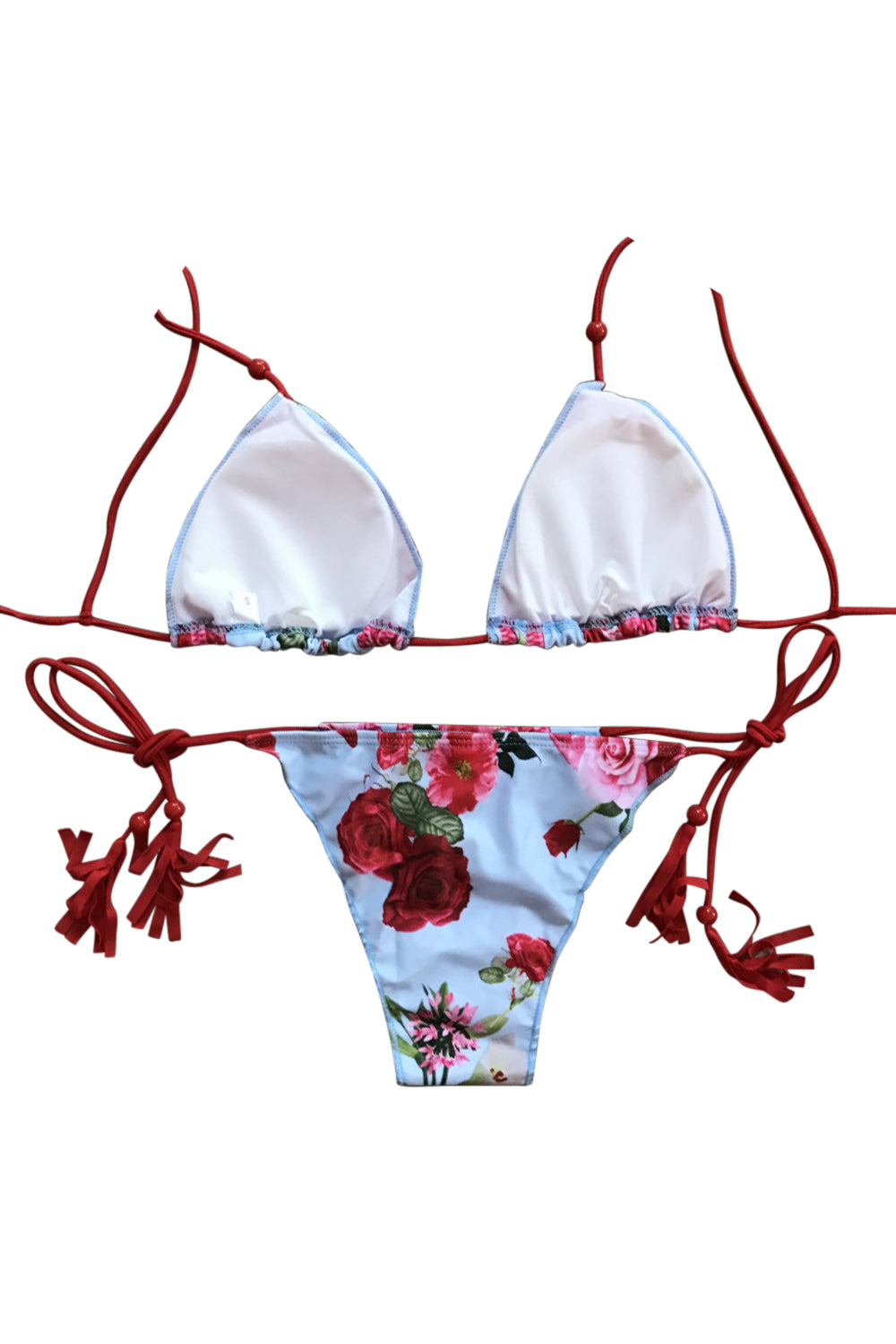Iyasson Temptation Floral Print Triangle Top Bikini Set
