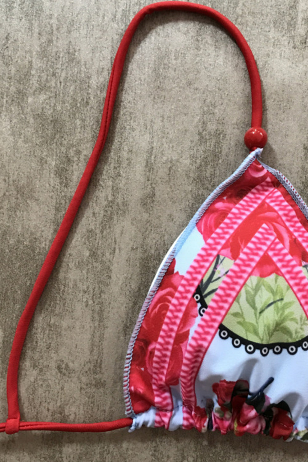 Iyasson Temptation Floral Print Triangle Top Bikini Set