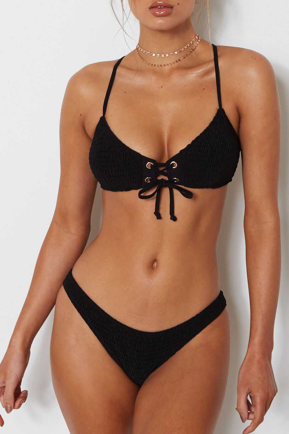 Iyasson Solid color Bikini Set