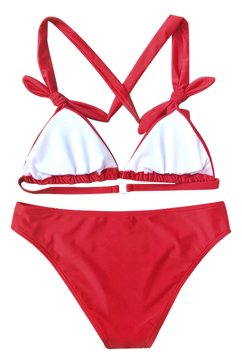 Iyasson Solid Color Triangle Cup Bikini Set