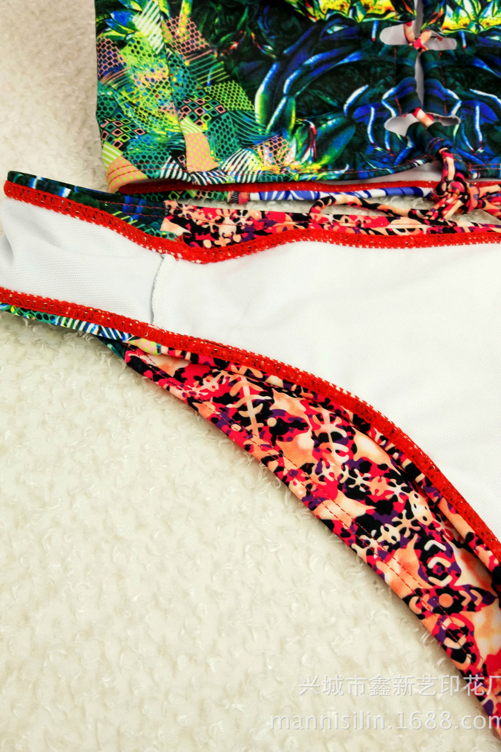 Iyasson Removable halter straps Tropical swimsuit