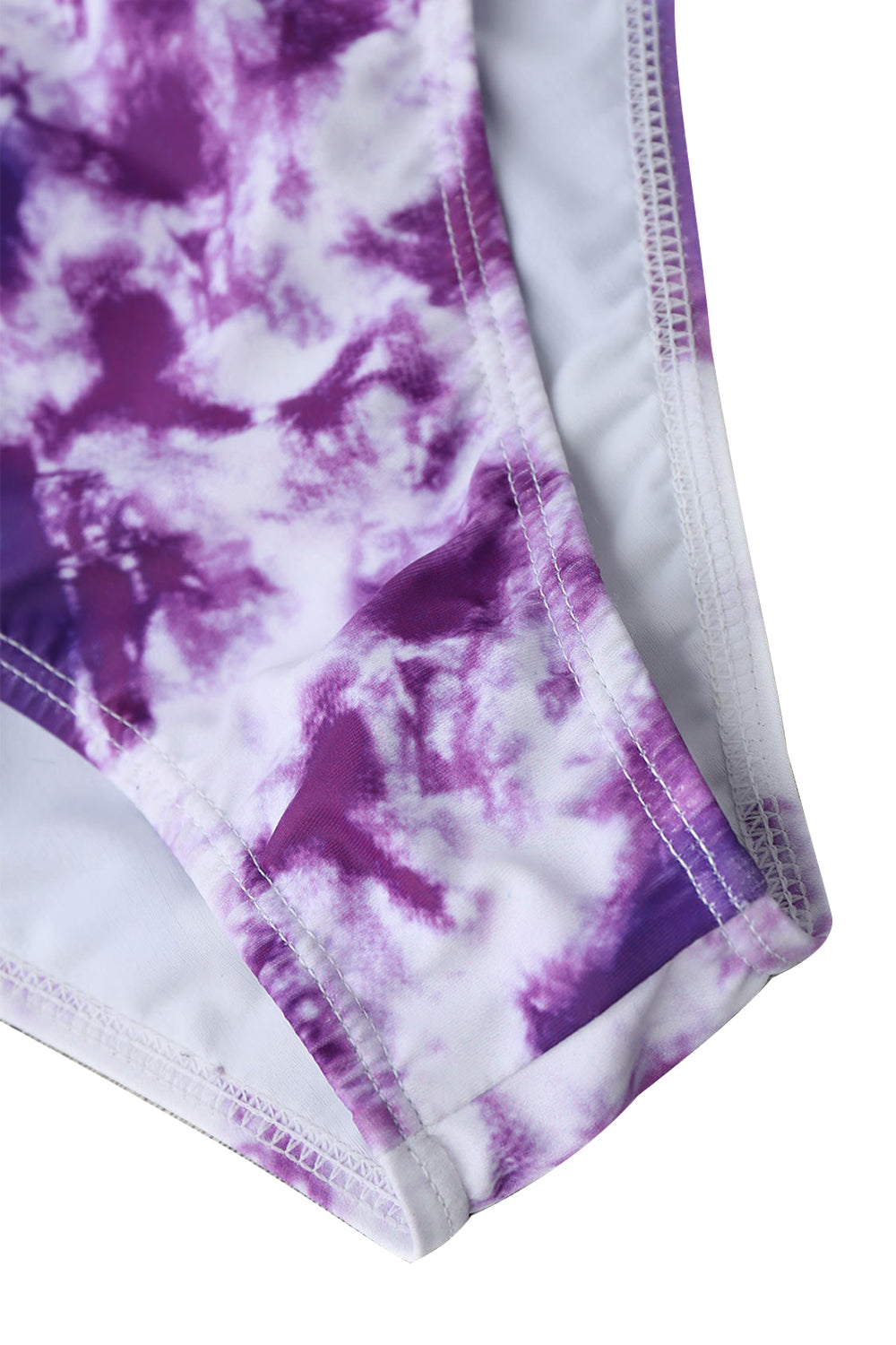 Iyasson Purple Tie-dyed Print Bikini Set