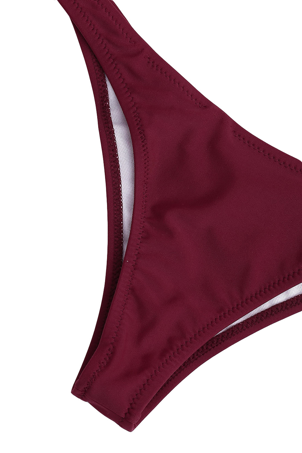 Iyasson Wine Red Falbala design Bikini Set