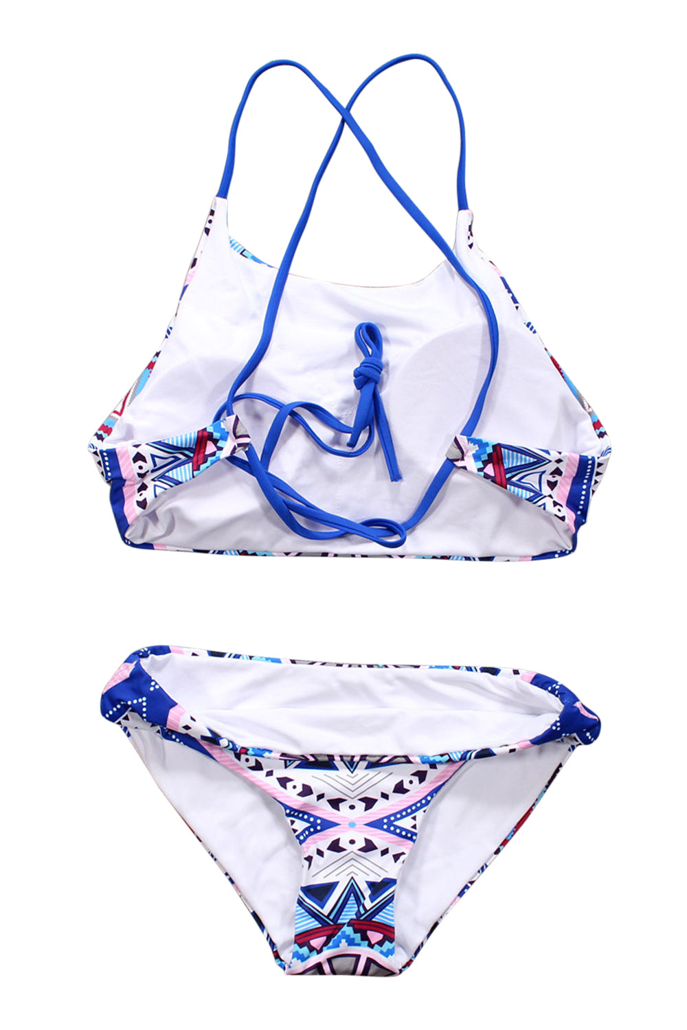 Iyasson Purple Trendy Sport Style High Neck Bikini Set