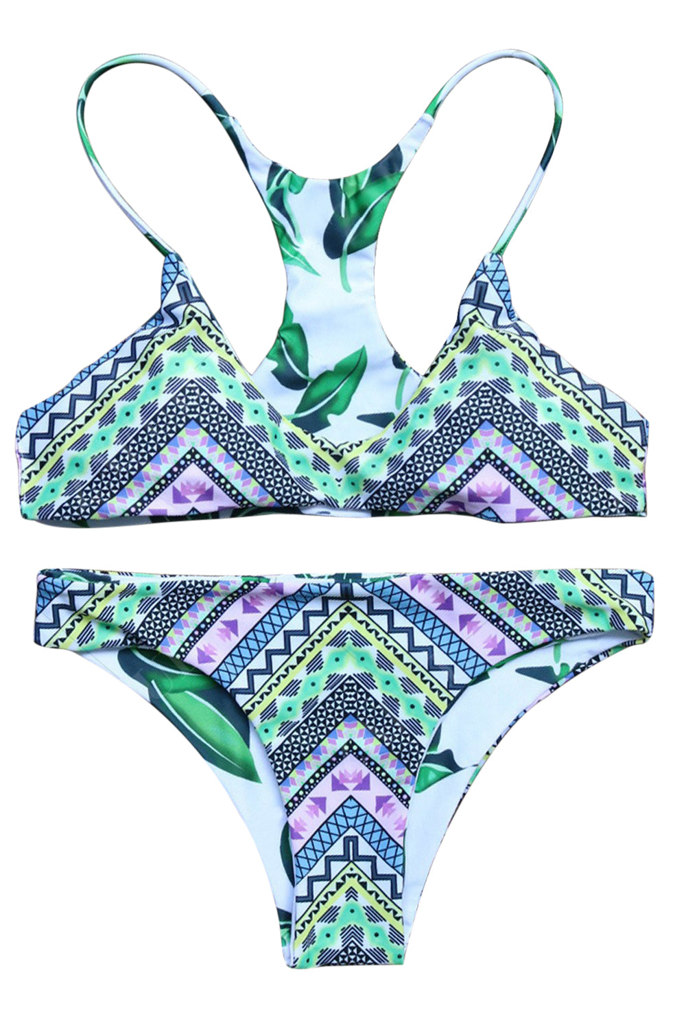 Iyasson Green Mystery Leaves Bikini Set