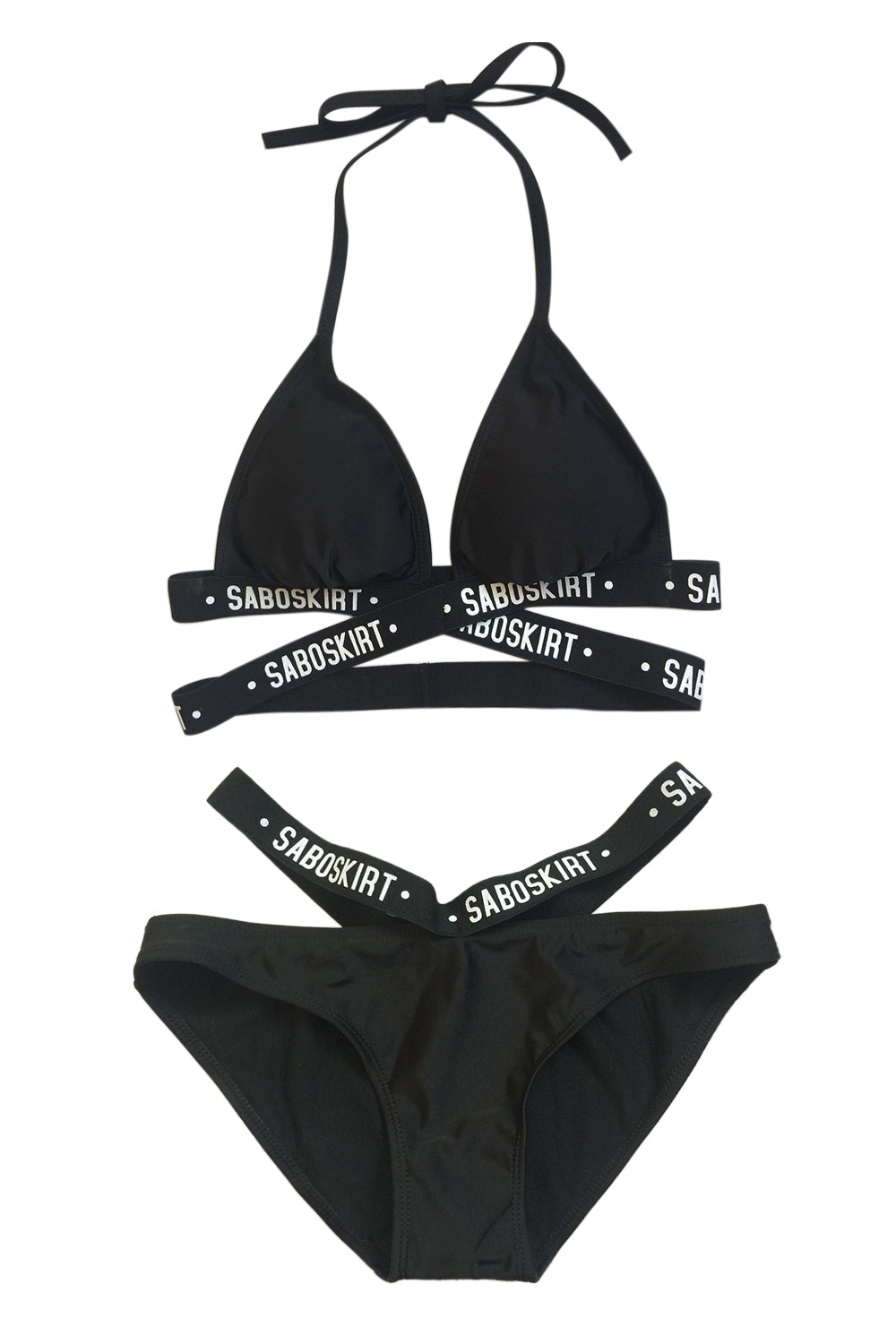 Iyasson Trendy Sport Style Front cross Solid Bikini Set