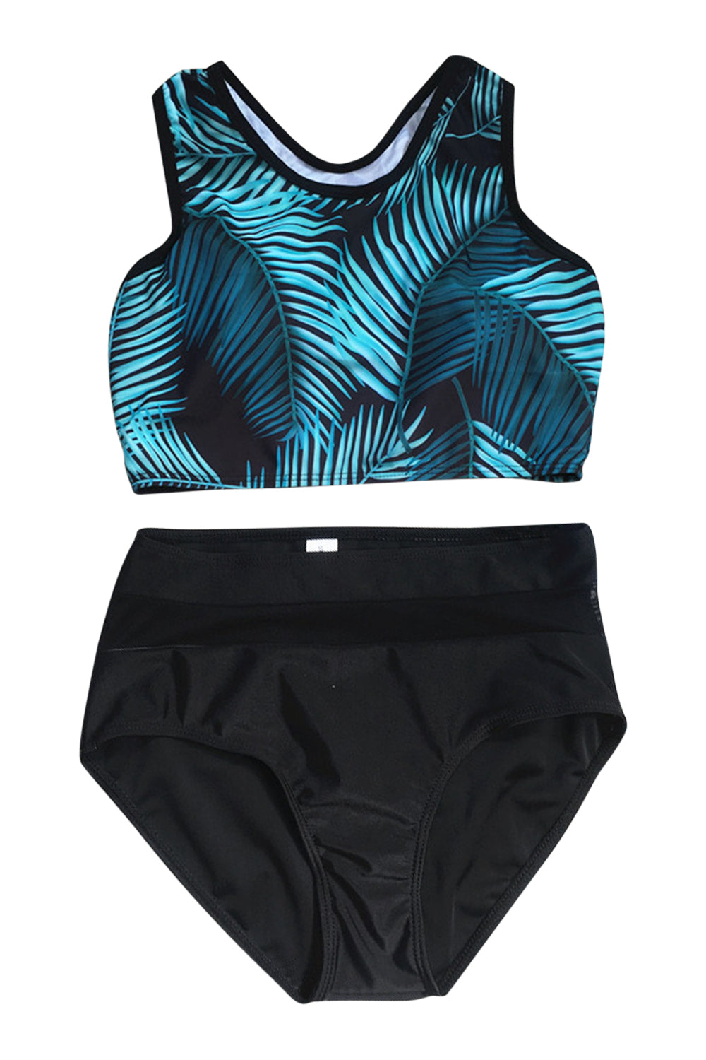 Iyasson Green Leaves Tank Bikini Set