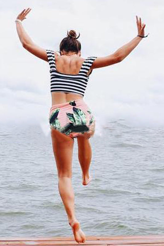 Iyasson Stripe World High-waisted Bikini Set