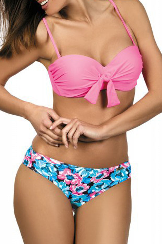 Iyasson Sweet Floral Printing Bottom With Sweet bow at Center Top Bikini Sets