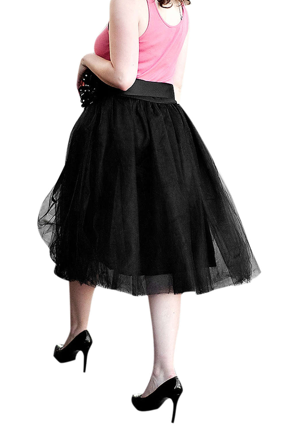 Iyasson Women's A Line Knee Length Tutu Tulle Prom Party Skirt