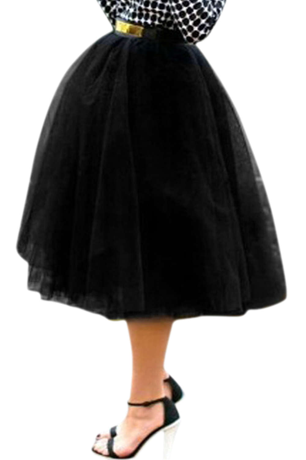 Iyasson Women's A Line Knee Length Tutu Tulle Prom Party Skirt