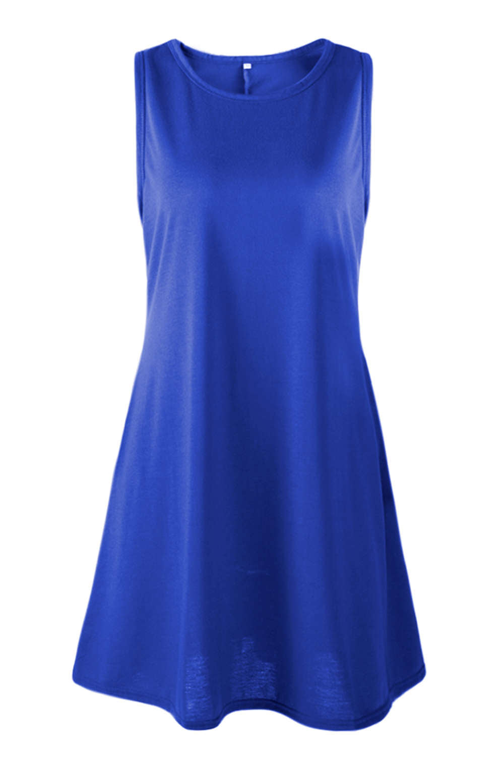 Iyasson Solid Color Tank Dress with Gathered Hem