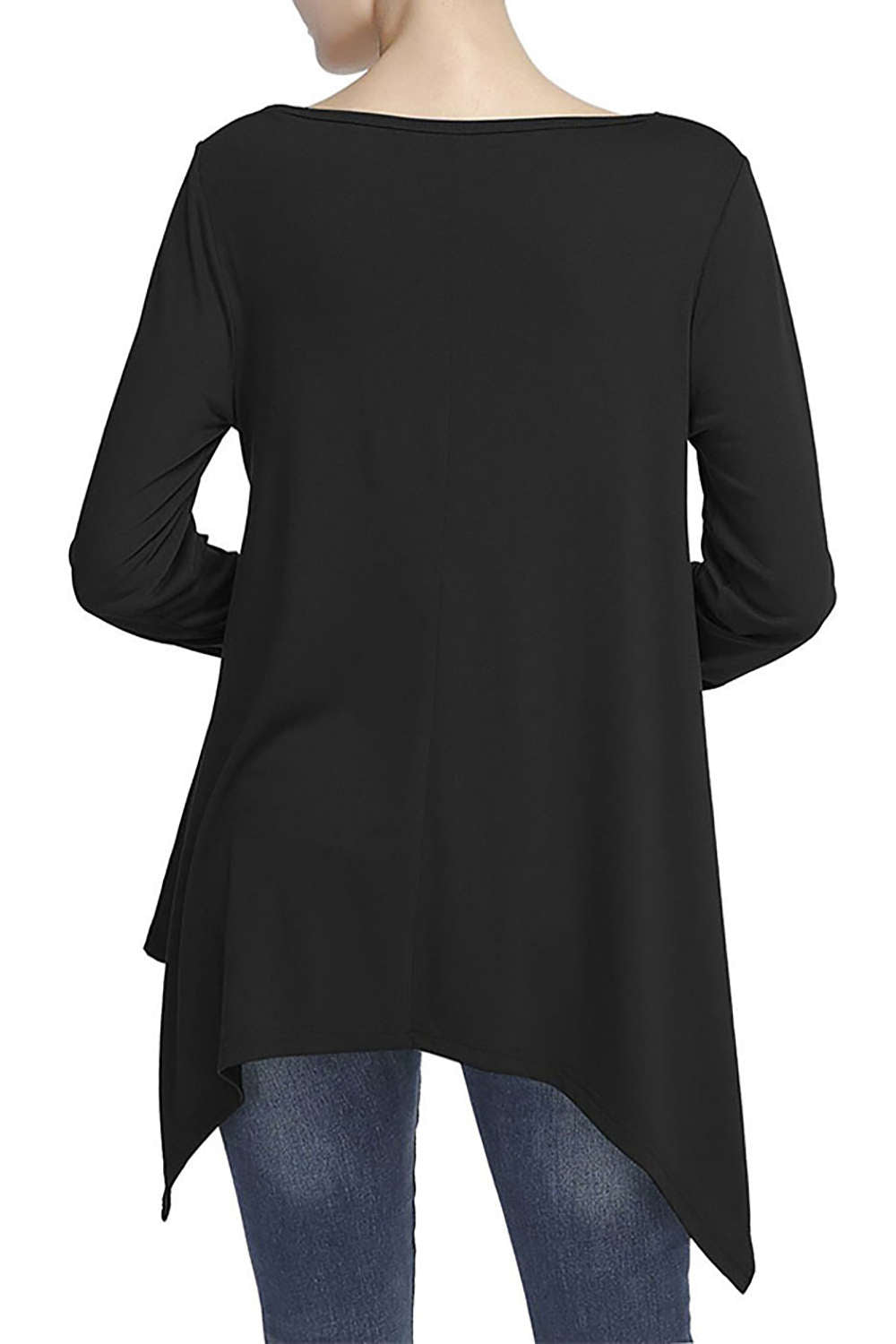 Iyasson Loose Irregular Hem Blouse